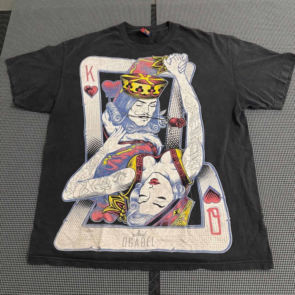 OG Abel King ofHerarts Cards Rare Classic T-Shirt Large Graphic Streetwear